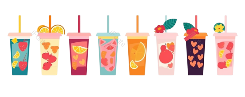 清新图片,健康食物元素,扁平化设计PNG,夏天免抠素材